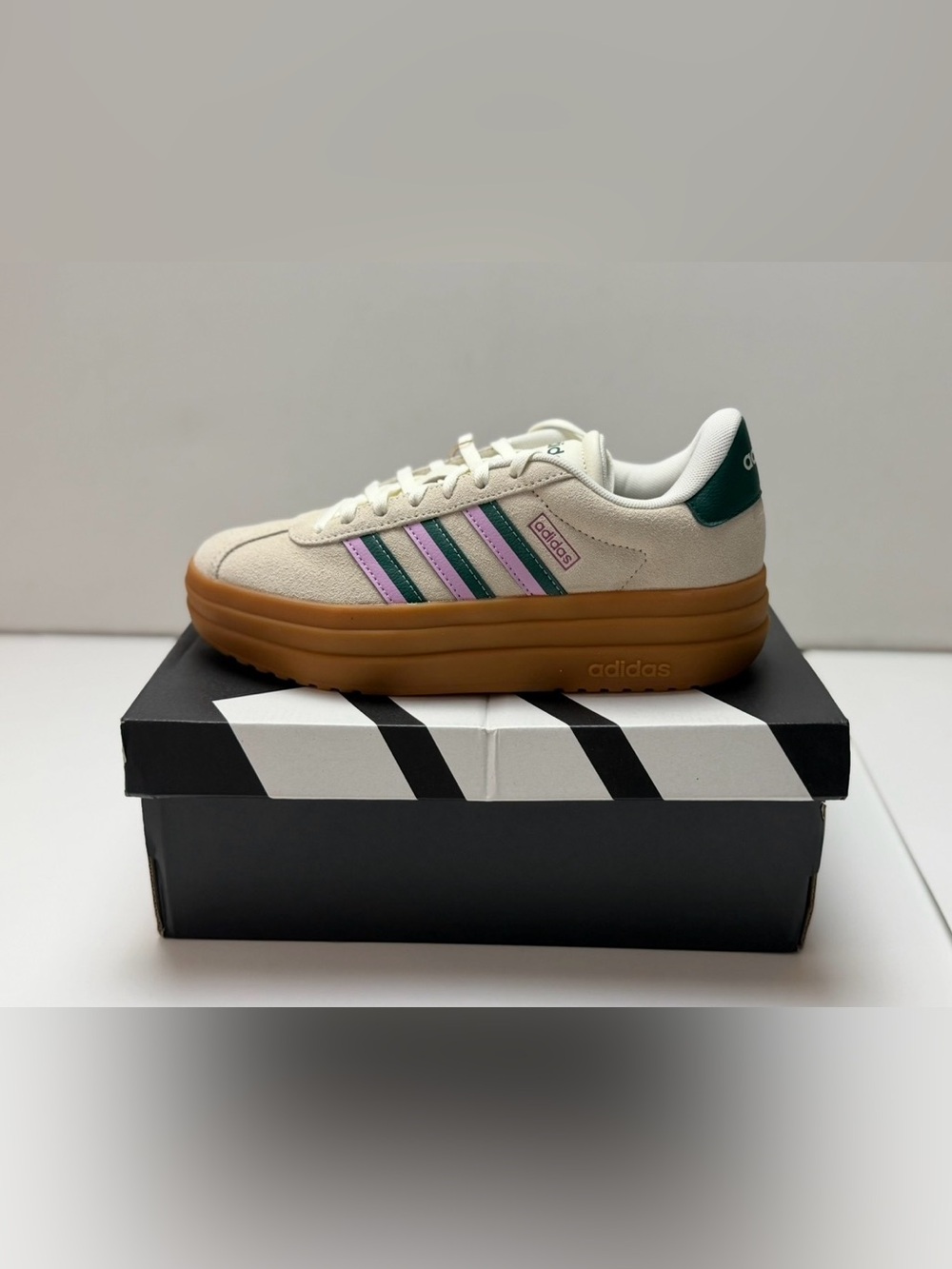 Adidas VL Court Bold Women's Sneakers Size 6.5 Off-White Platform Gum Sole NWT